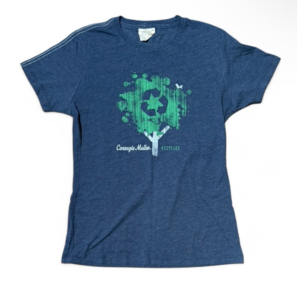 Vintage Style Eco Graphic Tee 🌿 Carnegie Mellon Recycle Shirt